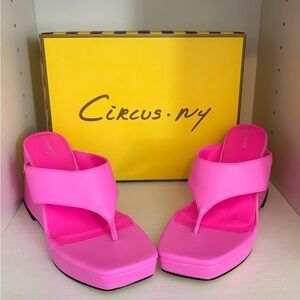 Circus by Sam Edelman Neon Pink Platform Thong Sandals
